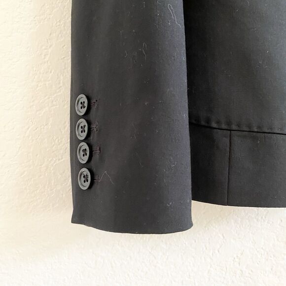 Banana Republic Black 99% Wool Lined Blazer Jacket Pockets Size 2 Career Office - Picture 4 of 10